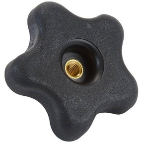 Knob, Five Star with Through Hole, 5/16"-18 Insert